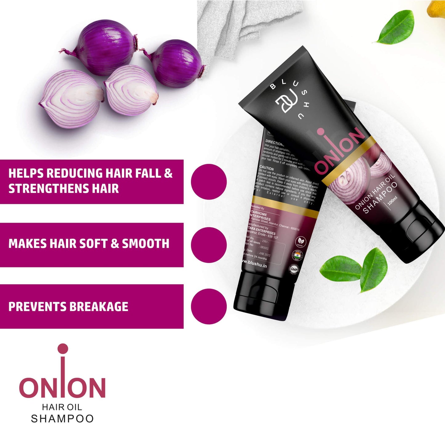 BlushU Red Onion Hair Shampoo - Blushu Cosmetics