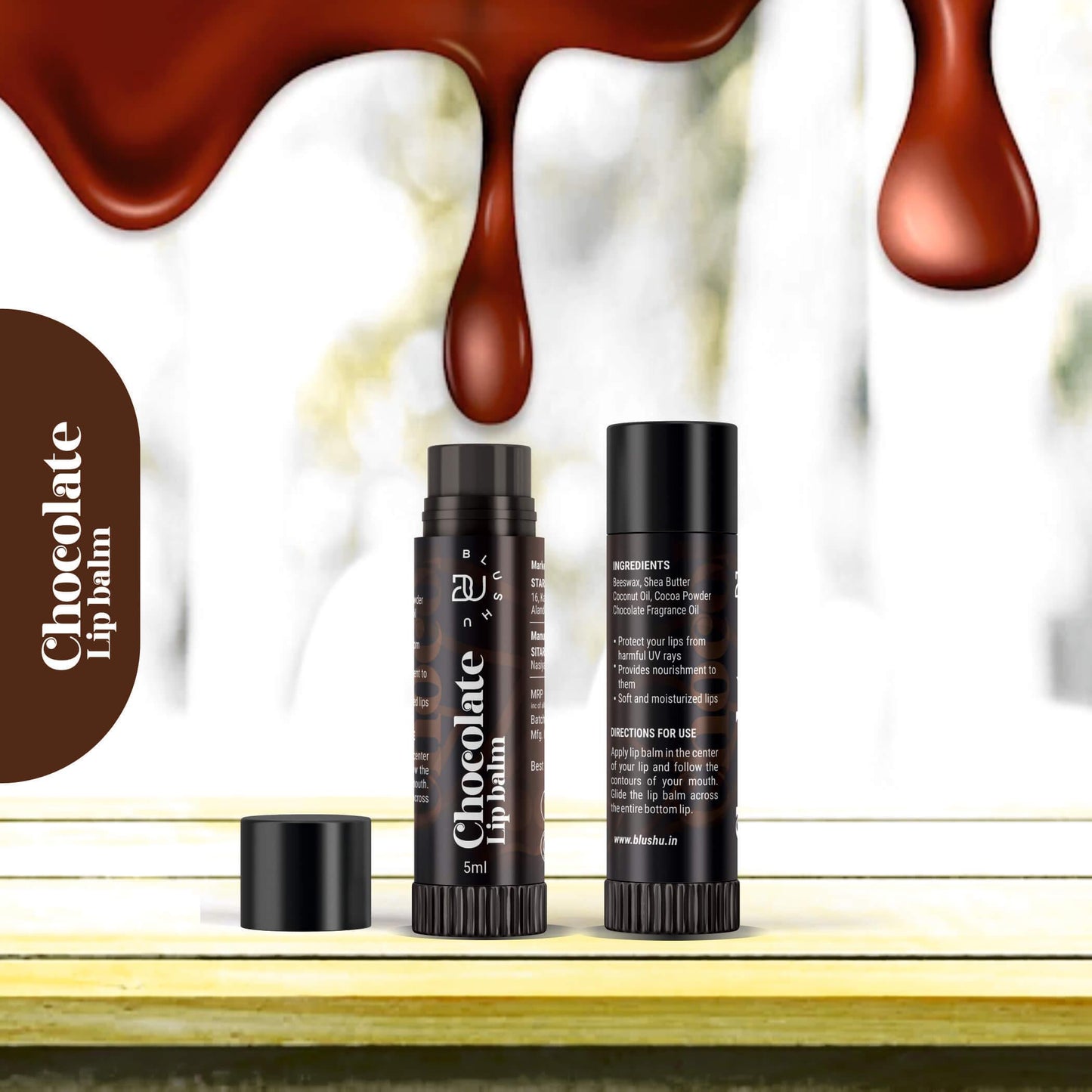 BlushU Chocolate Flavoured Lip Balm | For Dry Lips | Removes Black Marks - Blushu Cosmetics