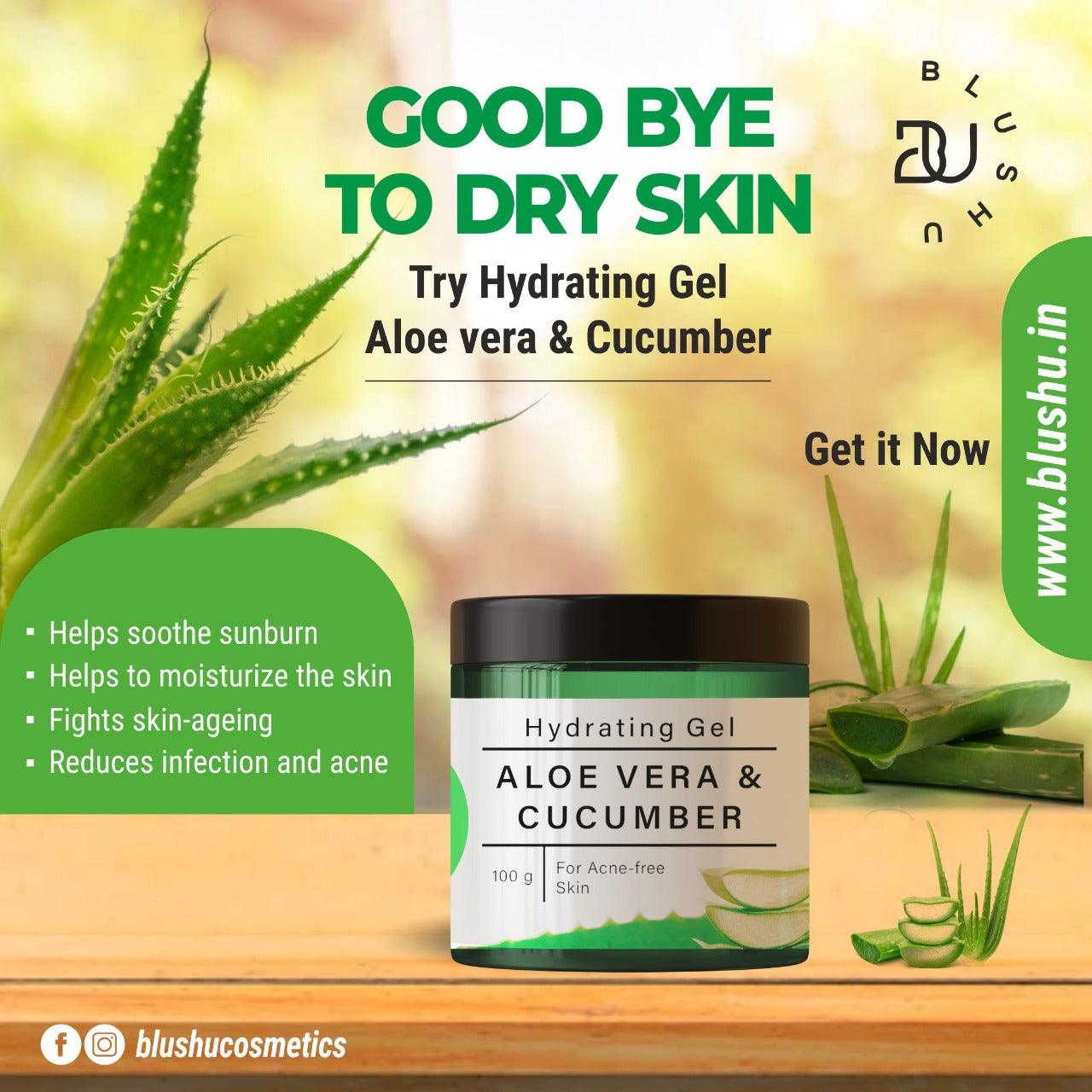 BlushU Hydrating Aloe Vera Cucumber Face Gel - Blushu Cosmetics