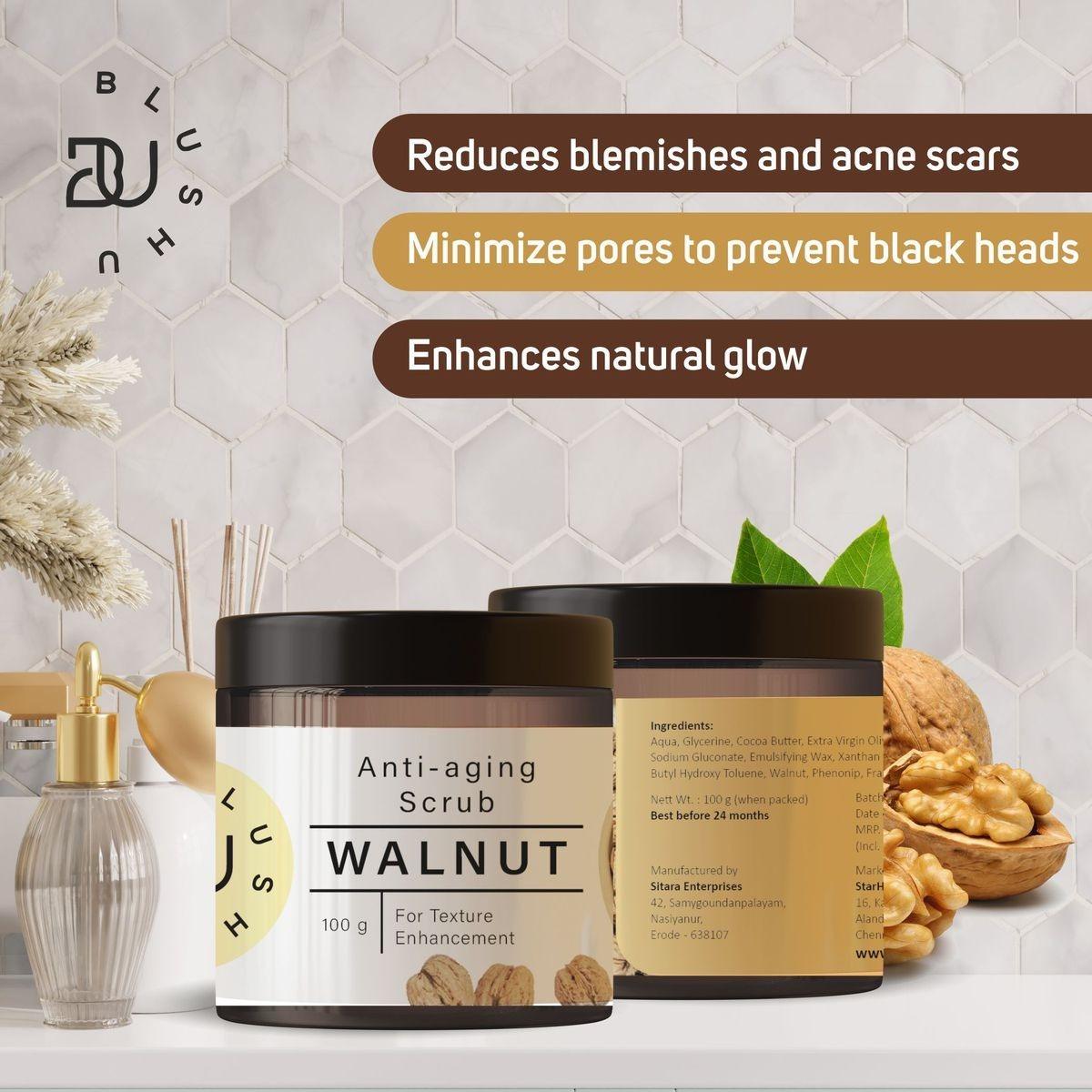 BlushU Anti-Aging Walnut Face Scrub - Blushu Cosmetics